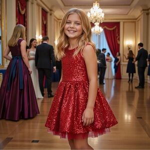 NWT Rare Editions Sequined Sleeveless Res Dress Twirl Special Occasion Formal